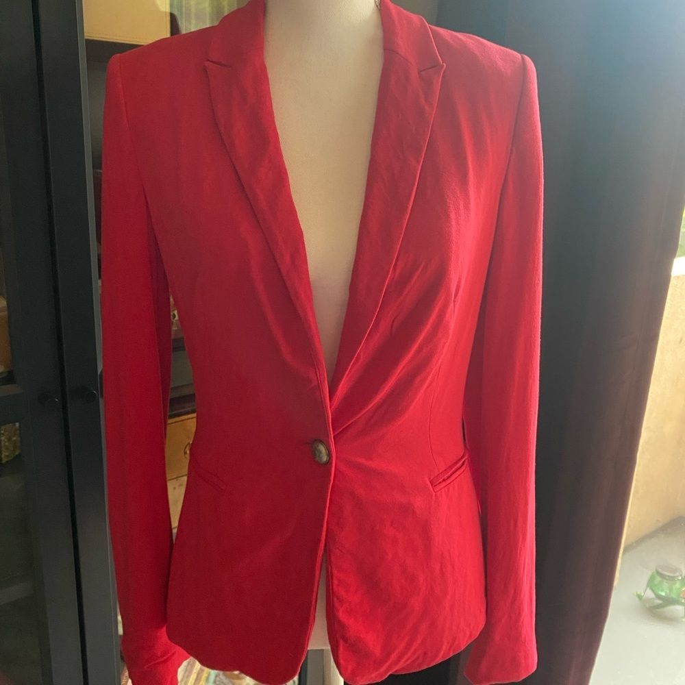 Zara Basic Fuschia Hot Pink single button blazer, Medium